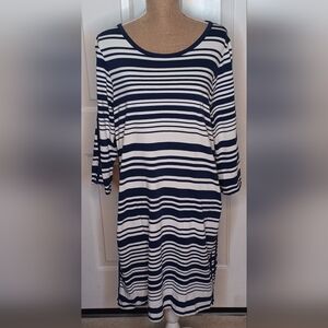 Tommy Bahama Navy and White Dress Size L